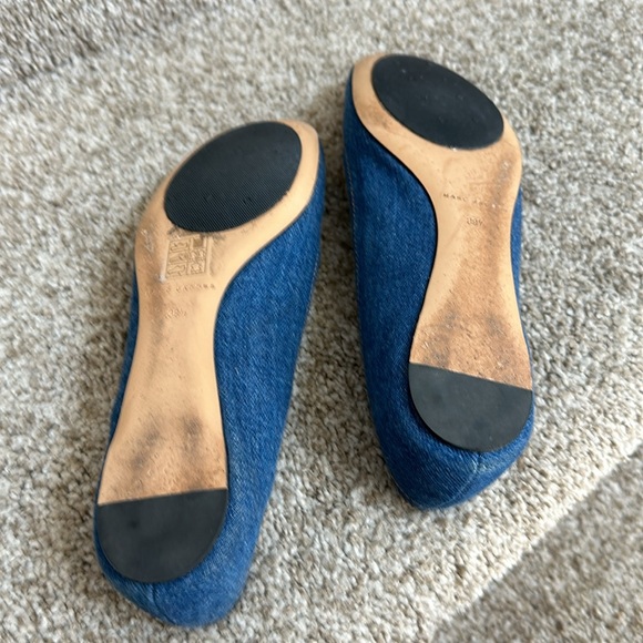 Mark Jacobs ladies denim flats with red sequin bow size 38 1/2 - Picture 7 of 8